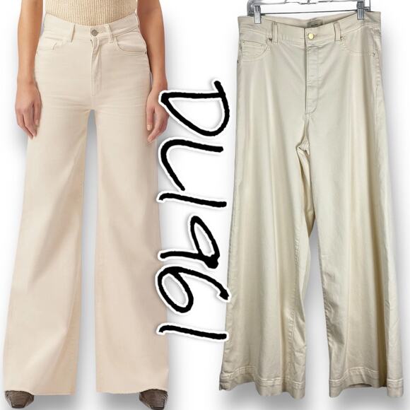 DL1961 Hepburn High Rise Wide Leg Jeans Manilla Womens Size 32 - Picture 1 of 11